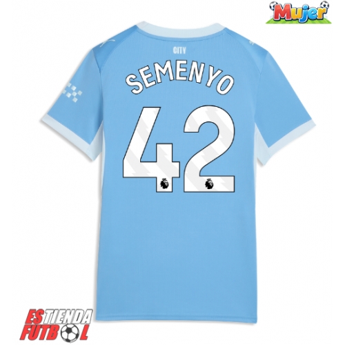 Manchester City Antoine Semenyo #42 Primera Equipación Mujer 2026-27 Manga Corta